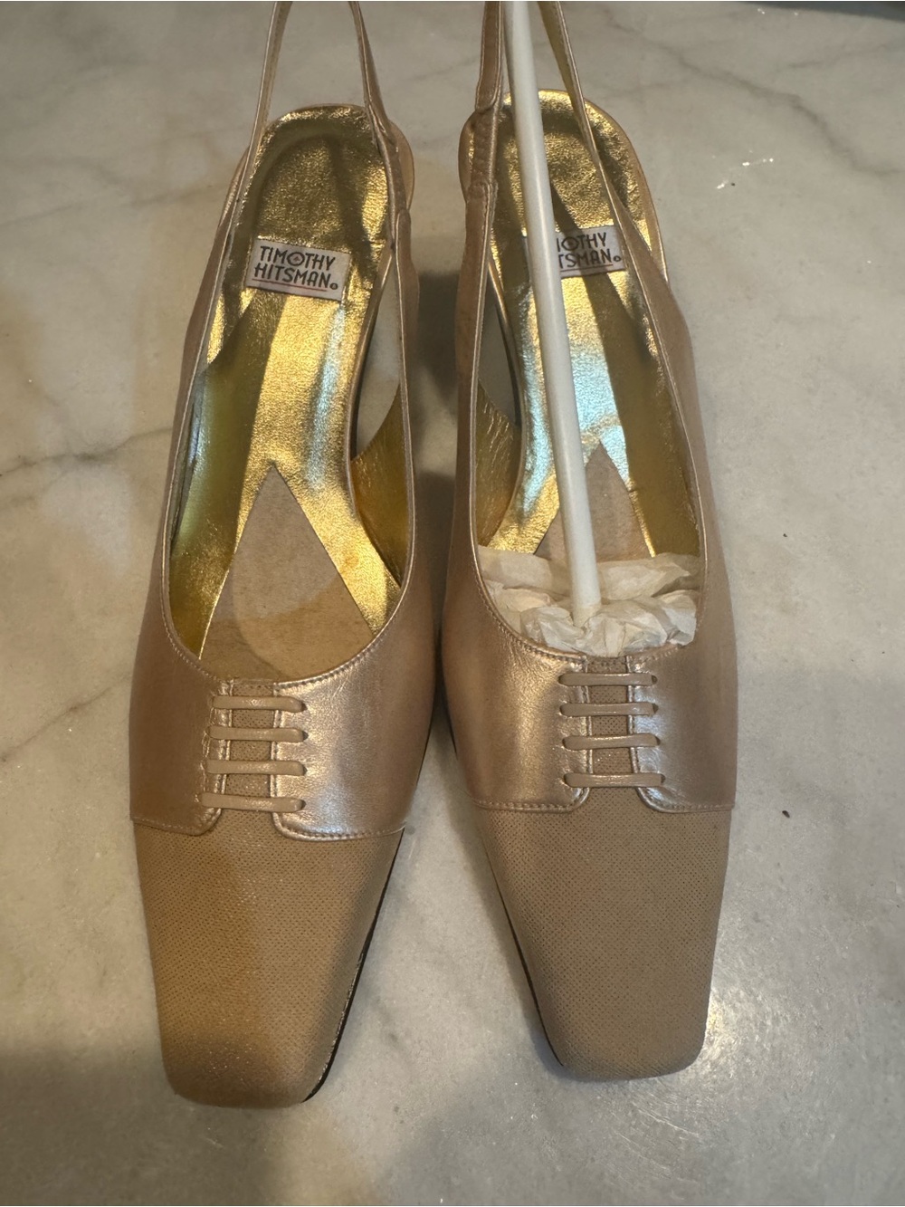 VintageTimothy Hitsman “Cliche”Slingback Pumps in Platino NOS